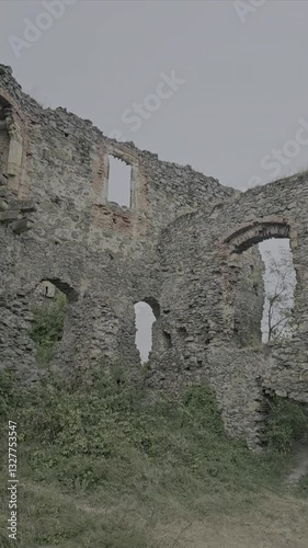 ancient fortress turned into ruins in romania