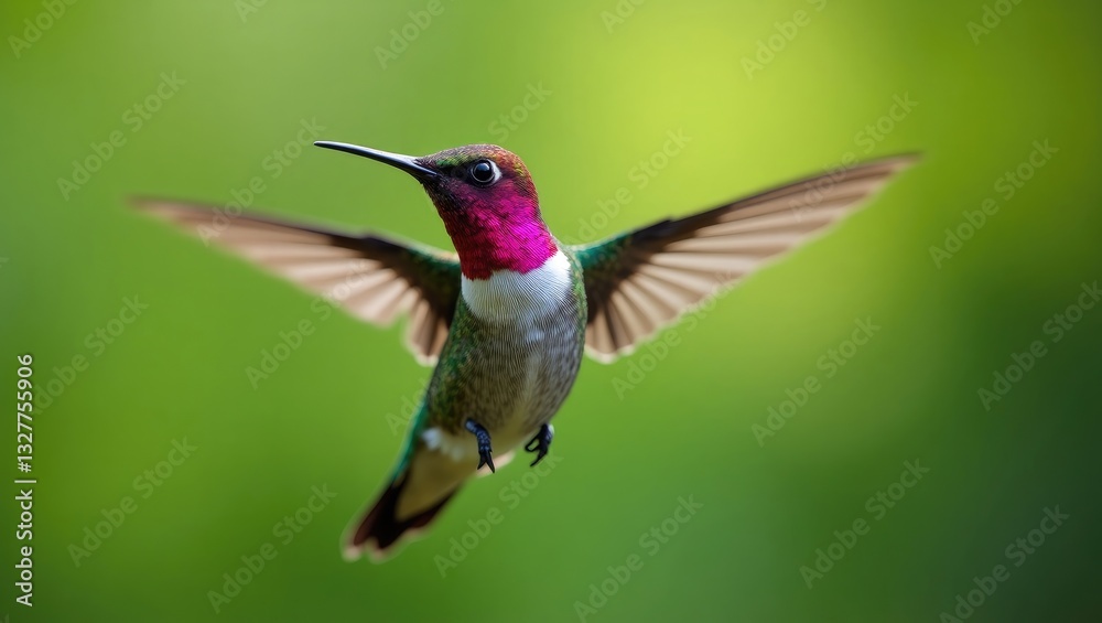 Fototapeta premium Male Anna's Hummingbird Displaying Its Beauty