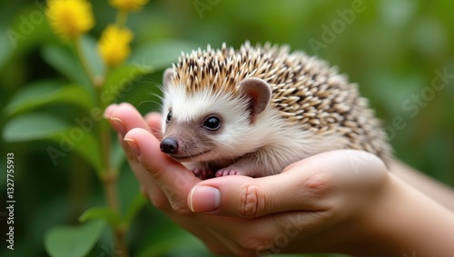 Milk hedgehogs, or mini hedgehogs, are spiny mammals that belong to the subfamily of the order Erinaceomorpha, with 17 species categorized into five genera. photo