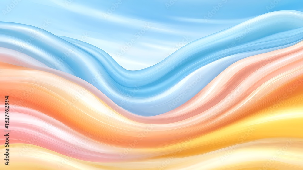 Abstract colorful wavy background with smooth movement, resembling landscape, for design and art Abstract colorful wavy background with smooth movement, resembling landscape, for design and art