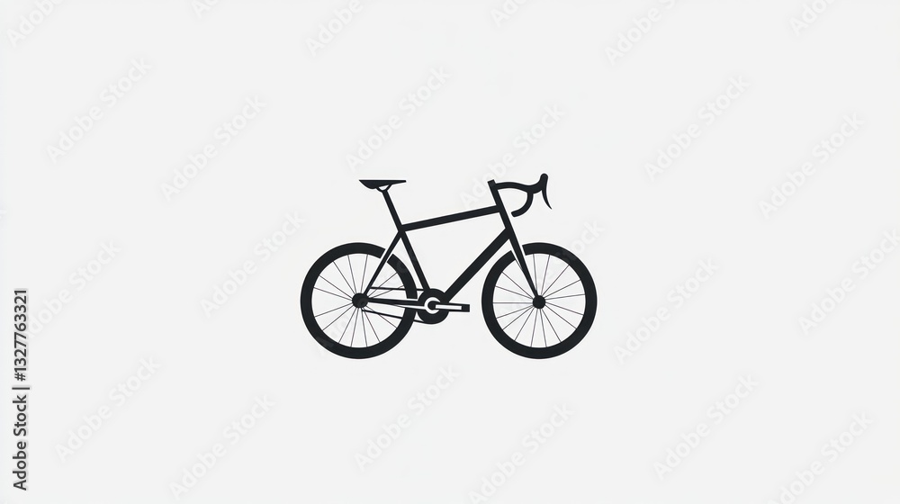 Minimalist Bicycle Silhouette on White Background Simple Clean Design for Sports Fitness a Minimalist Bicycle Silhouette on White Background Simple Clean Design for Sports Fitness a