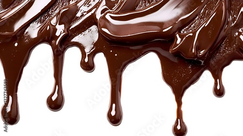 Cokelat Leleh Menetes Terisolasi di Latar Belakang Putih