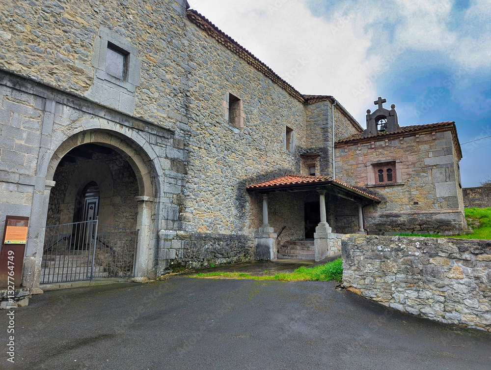 Virgen del Fresno Sanctuary in The Way to Santiago, Grado municipality, Asturias, Spain, Europe Virgen del Fresno Sanctuary in The Way to Santiago, Grado municipality, Asturias, Spain, Europe