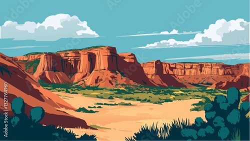 The Beauty of Caprock Canyons in Vector Art .eps