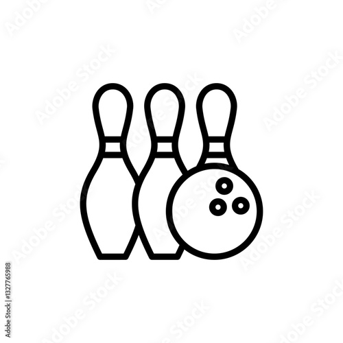 Bowling icon logo design. bowling ball and pin sign and symbol.