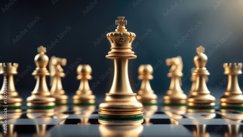 King chess pieces represent the highlighted leader alongside team concepts of challenge or business teamwork, success in winning, and leadership pertaining to business strategic planning and risk m... King chess pieces represent the highlighted leader alongside team concepts of challenge or business teamwork, success in winning, and leadership pertaining to business strategic planning and risk m...