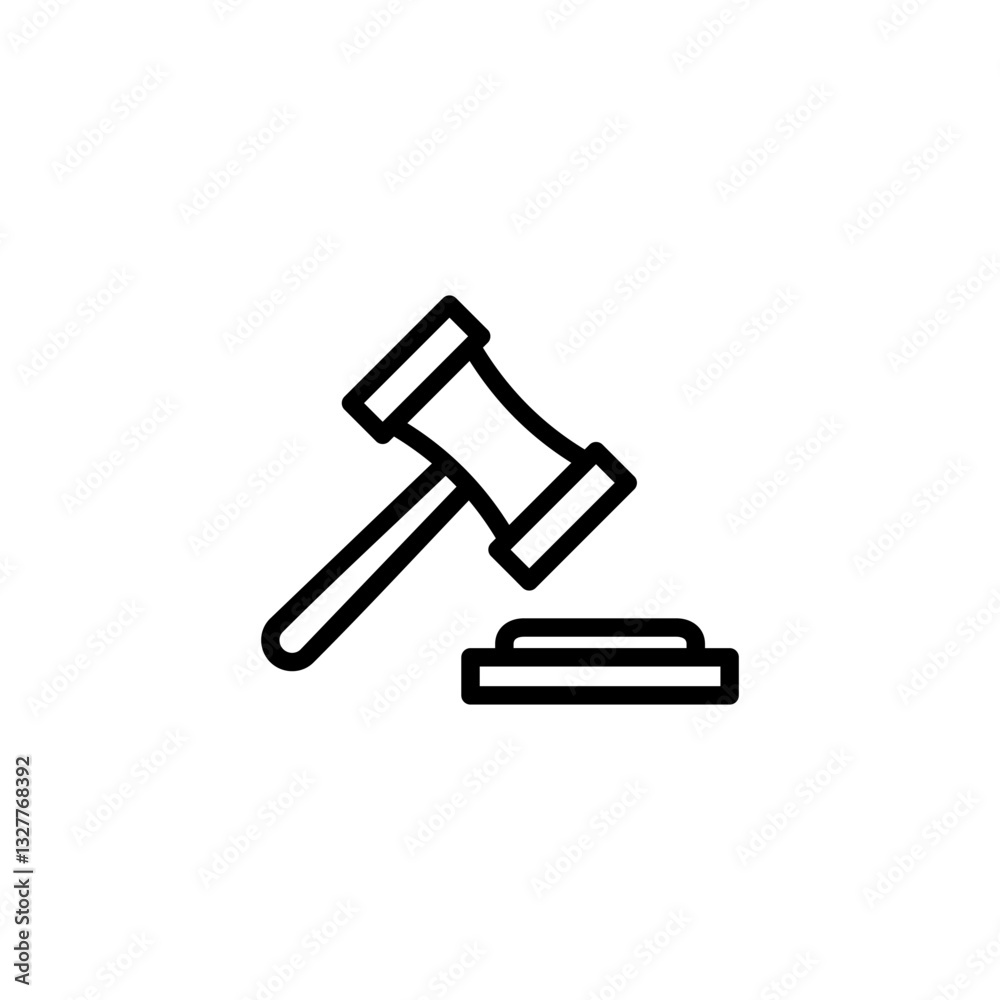 Gavel icon logo design. judge gavel sign and symbol. law icon. auction hammer Gavel icon logo design. judge gavel sign and symbol. law icon. auction hammer