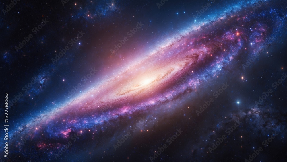 Fototapeta premium The core of the galaxy featuring stars and cosmic dust in the universe.