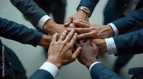 Wallpaper Mural Working Together Concept with Hands United in the Air for Teamwork and Collaboration Torontodigital.ca
