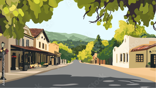 A Quiet Street in Yountville, California