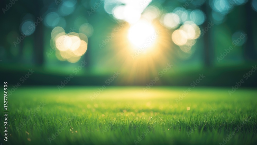 Fototapeta premium Lawn blur featuring soft light for background.