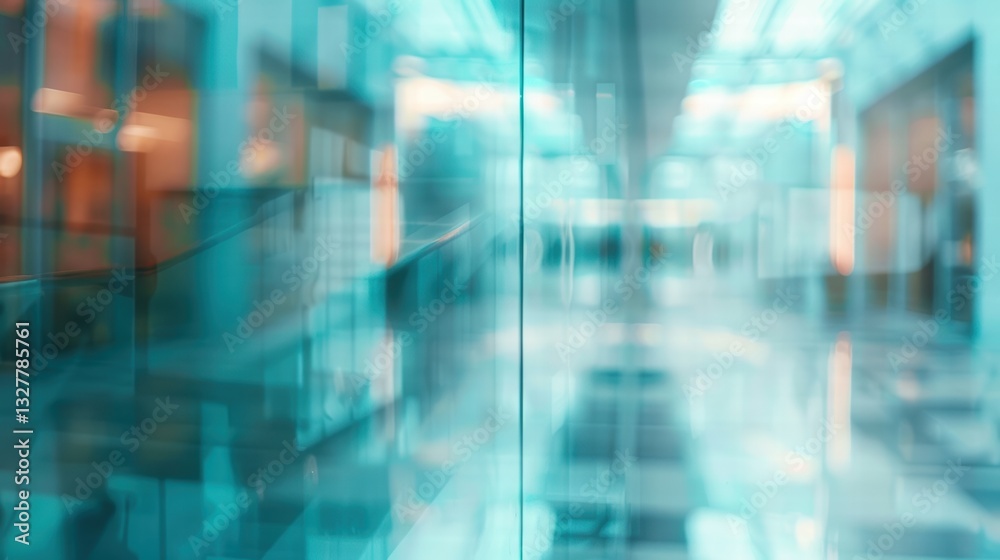 Fototapeta premium Bright pharmacy interior with defocused shelves and various medicines.