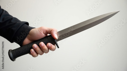 Styles of grip for long blade throwing weapons - hand grip detail