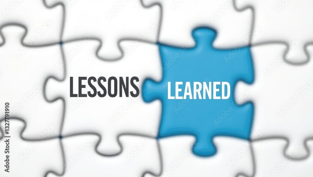 Text stating Lessons learned placed on a Jigsaw Puzzle backdrop. Text stating Lessons learned placed on a Jigsaw Puzzle backdrop.