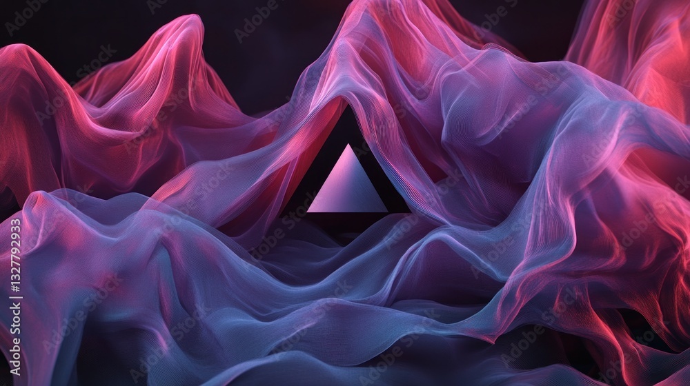 Fototapeta premium Abstract Triangle Draped in Flowing Fabric