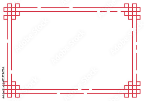 Chinese vintage graceful frames for text and picture. China new year banner. Vector Decorative Ornament Lines. Chinese pattern frame, vector border art china style. Chinese Traditional Background