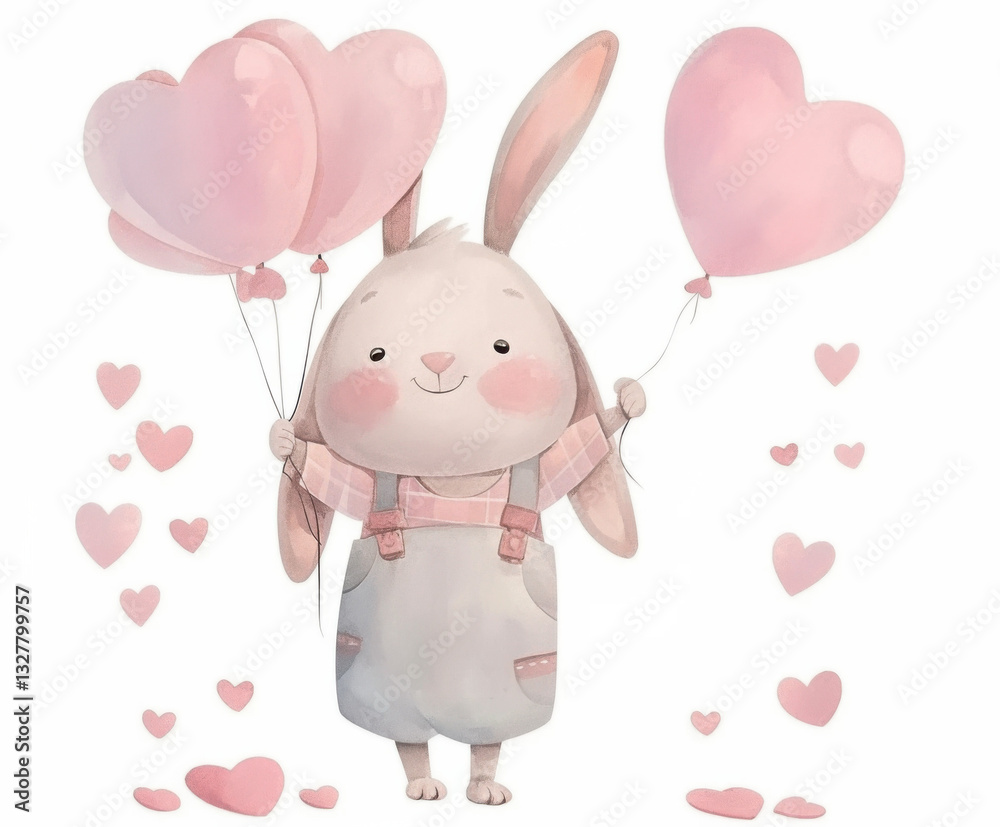 https://s.mj.run/nnD-J4f1bl8 Cute watercolor painting of a happy bunny holding pink heart-shaped balloons, https://s.mj.run/nnD-J4f1bl8 Cute watercolor painting of a happy bunny holding pink heart-shaped balloons,
