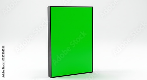 Isolated DVD case with vibrant green screen for customization and design