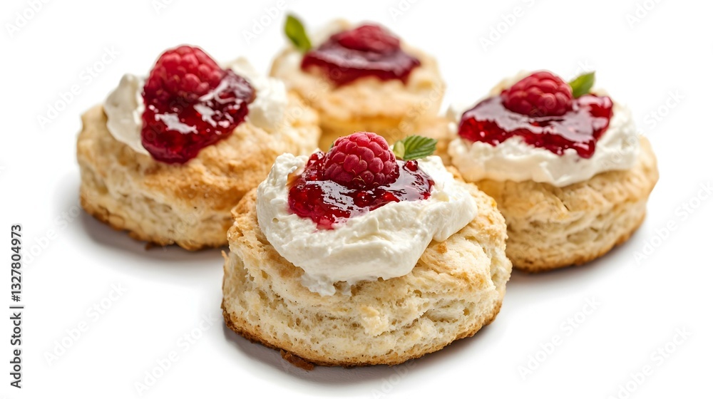 Raspberry Scones Isolated on White Background Raspberry Scones Isolated on White Background