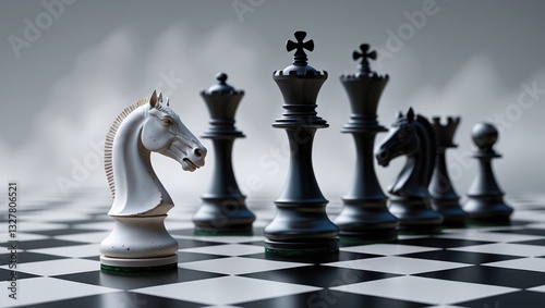 The pawn was checked by the knight during a chess match. Another interpretation suggests that those in the lowest position will be overtaken by those in the highest position due to their power. photo