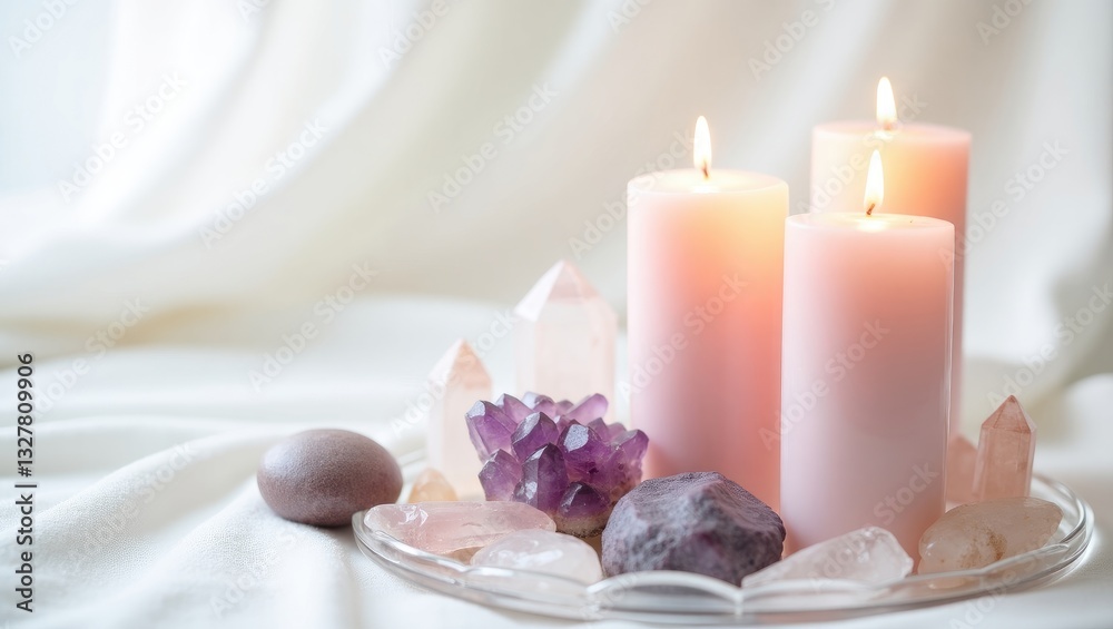 Healing reiki chakra crystals arranged on a fabric backdrop. Gemstones for wellness, balance, meditation, relaxation, metaphysical, spiritual practices. Concept of energetic power. Healing reiki chakra crystals arranged on a fabric backdrop. Gemstones for wellness, balance, meditation, relaxation, metaphysical, spiritual practices. Concept of energetic power.