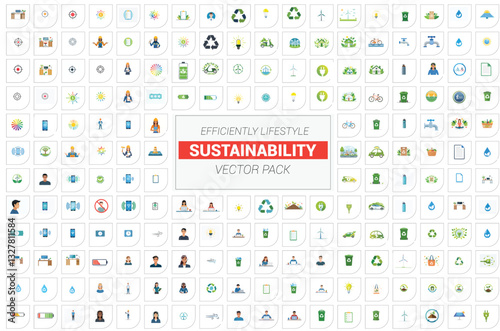Efficiently lifestyle and sustainability vector icon