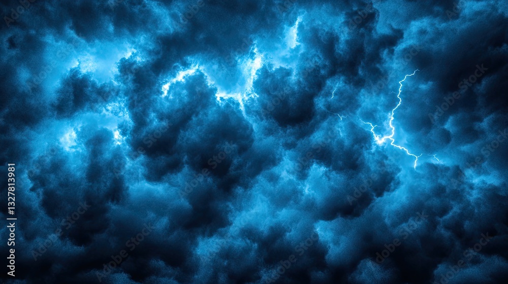 Obraz premium Dramatic storm clouds with lightning