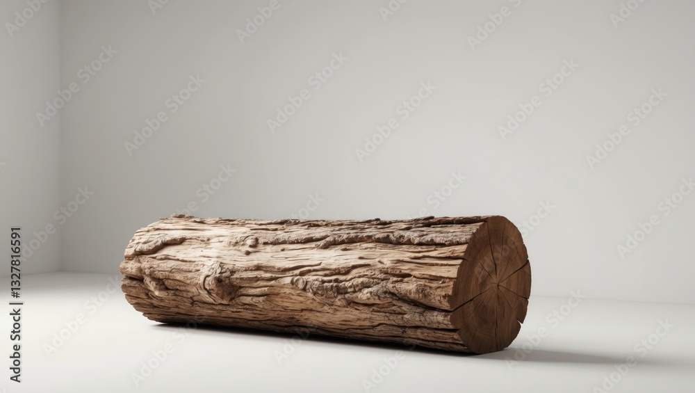 Fototapeta premium Oak stump, firewood log isolated on a white background with a clipping path.