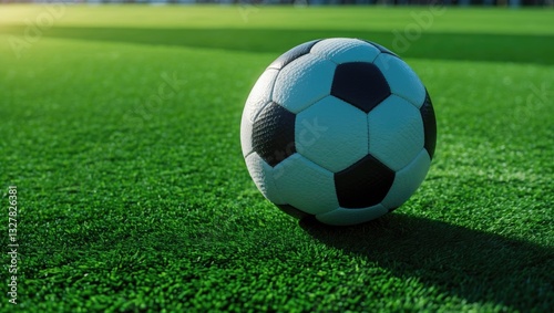 Football on artificial grass. It features a green background and illustrates the concept of a situation.