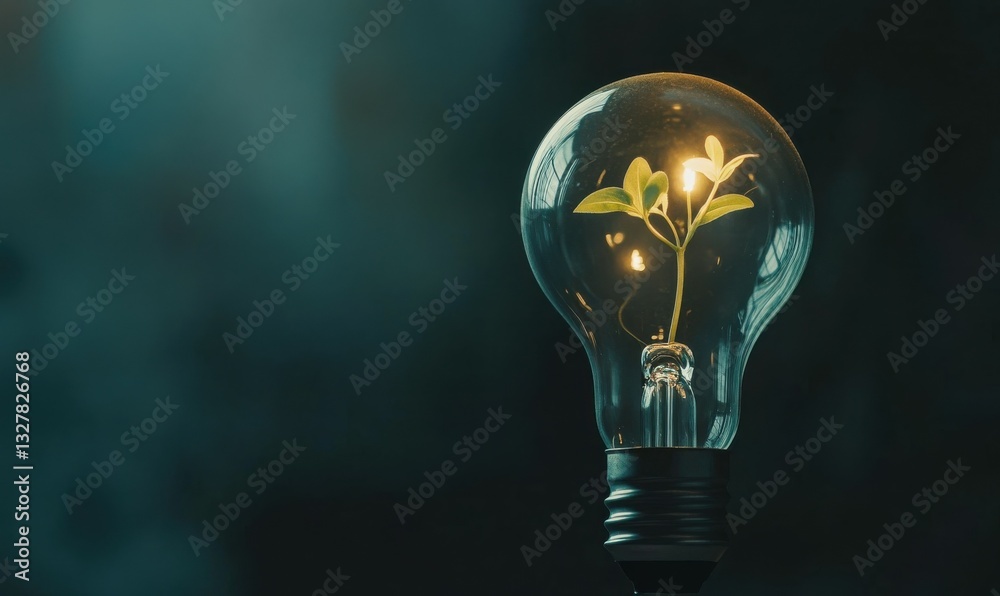 Light Bulb with green plant sprout inside. Renewable energy concept Light Bulb with green plant sprout inside. Renewable energy concept