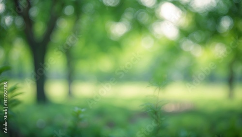 Blurred natural green trees in background
