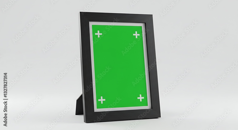 Chroma Key Photo Frame Mockup with Black Edges for Visual Content Display Chroma Key Photo Frame Mockup with Black Edges for Visual Content Display