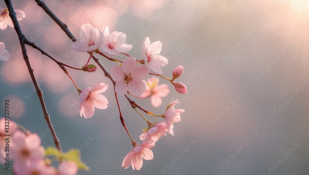 Beautiful sakura in bloom - Cherry blossoms. Floral background on a spring day. Beautiful sakura in bloom - Cherry blossoms. Floral background on a spring day.