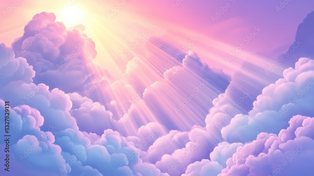 Serene Sunrise with Light Breaking Through Clouds