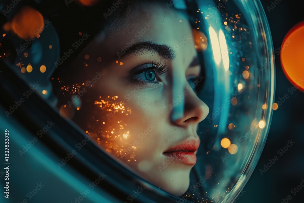 Female Astronautcreated with Generative AI Technology, ai, generative Female Astronautcreated with Generative AI Technology, ai, generative