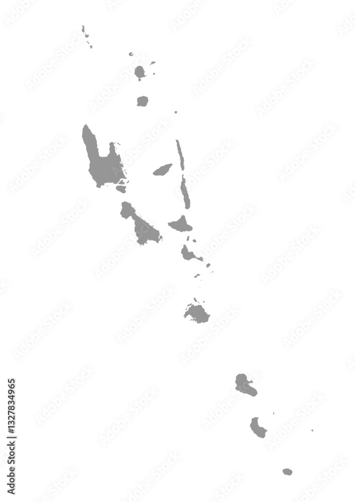 Obraz premium vanuatu country vector map with gray color