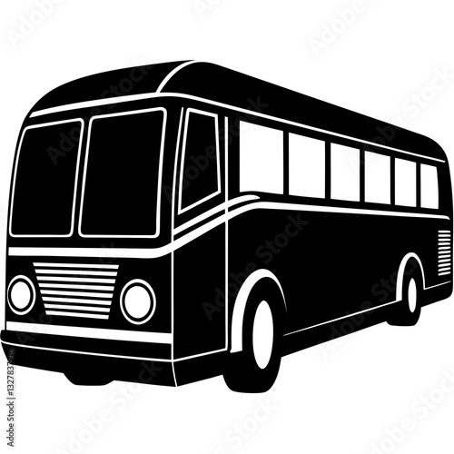 Bus black silhouette vector, Simple silhouette Design vector icon with white background. Transport vector illustration 