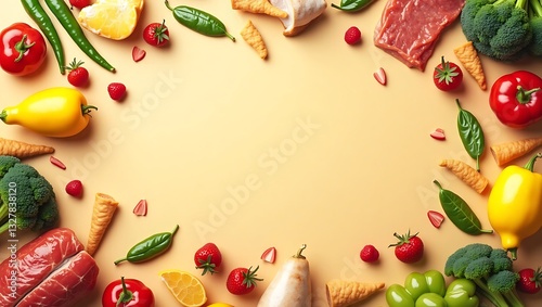 fruits and vegetables on background, food png background