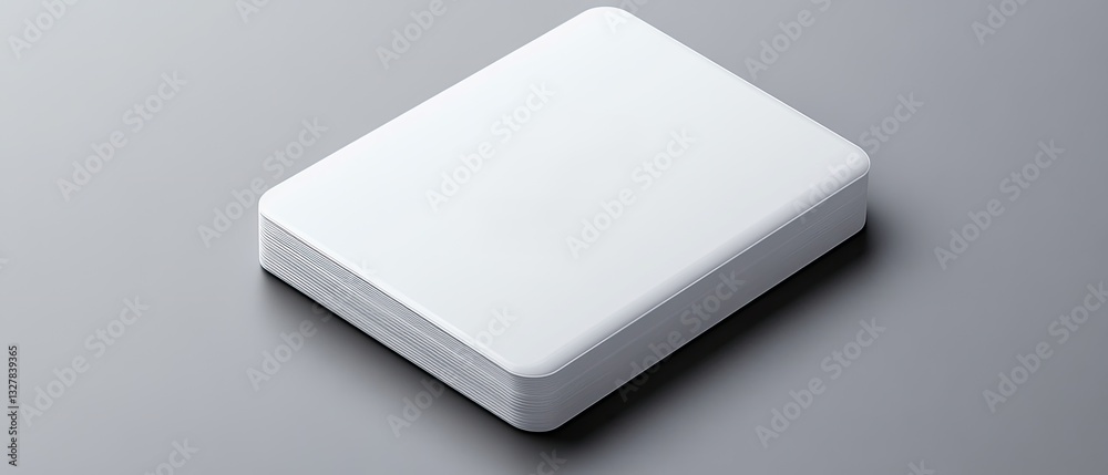 Stack of Blank White Cards on Gray Background: Clean Minimalist Mockup Stack of Blank White Cards on Gray Background: Clean Minimalist Mockup