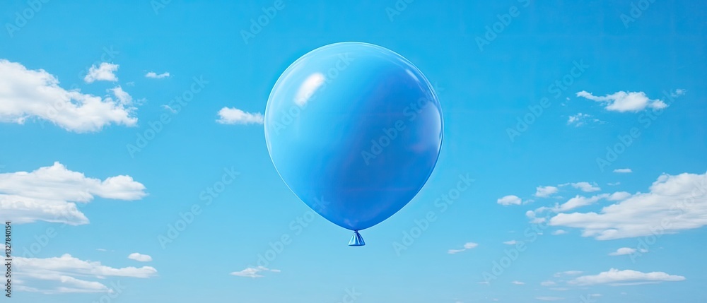 A Single Blue Balloon Ascending in a Clear Blue Sky A Single Blue Balloon Ascending in a Clear Blue Sky