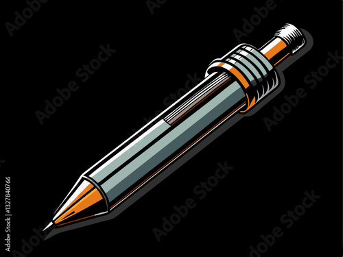 fine liner pen with its cap removed, revealing a sharp tip, on a deep black background.