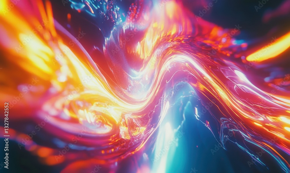 Abstract digital wave pattern in neon colors, dynamic motion and vibrant energy creating a futuristic and technological feel Abstract digital wave pattern in neon colors, dynamic motion and vibrant energy creating a futuristic and technological feel