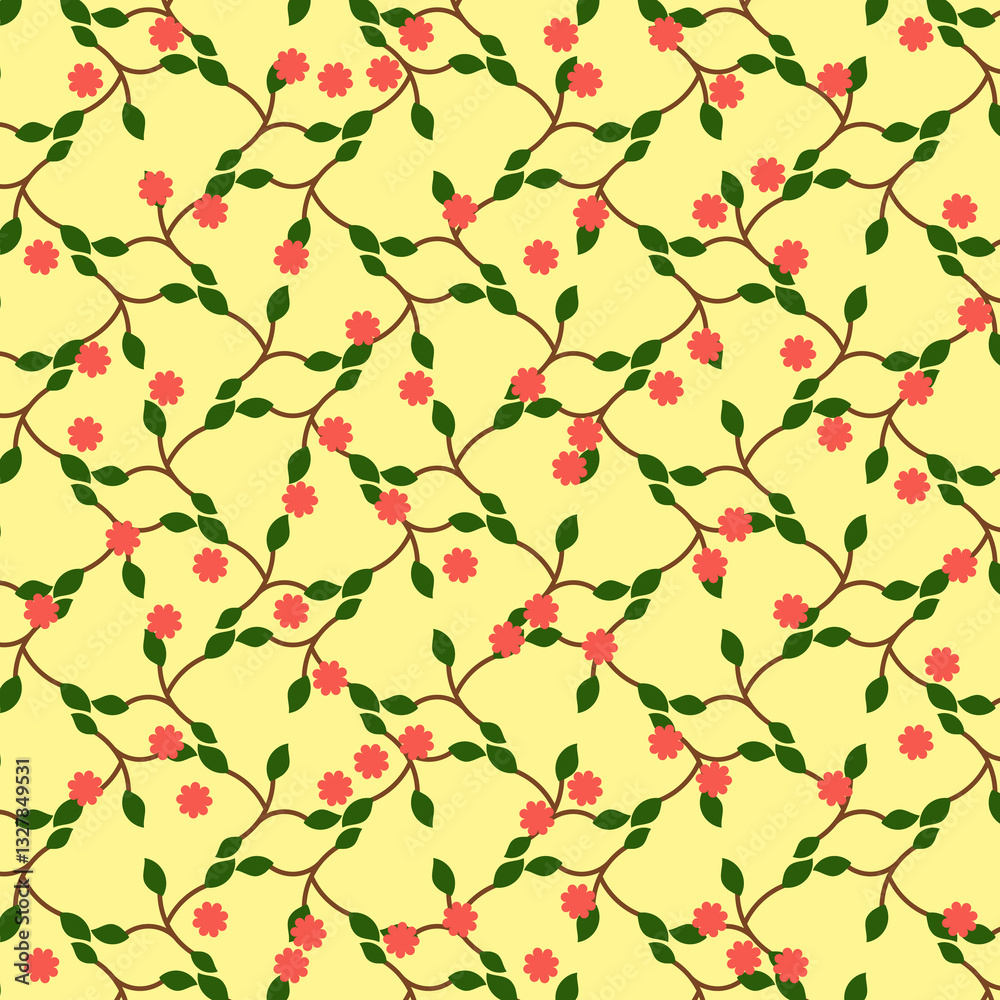 Floral ornament background paper, seamless fabric with textured pattern Floral ornament background paper, seamless fabric with textured pattern