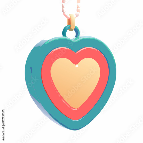 Stylish heart-shaped pendant jewelry store product photography studio close-up fashion accessory