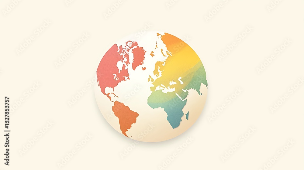 Fototapeta premium Colorful, stylized world map