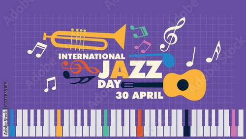Canvas Print international jazz day poster design