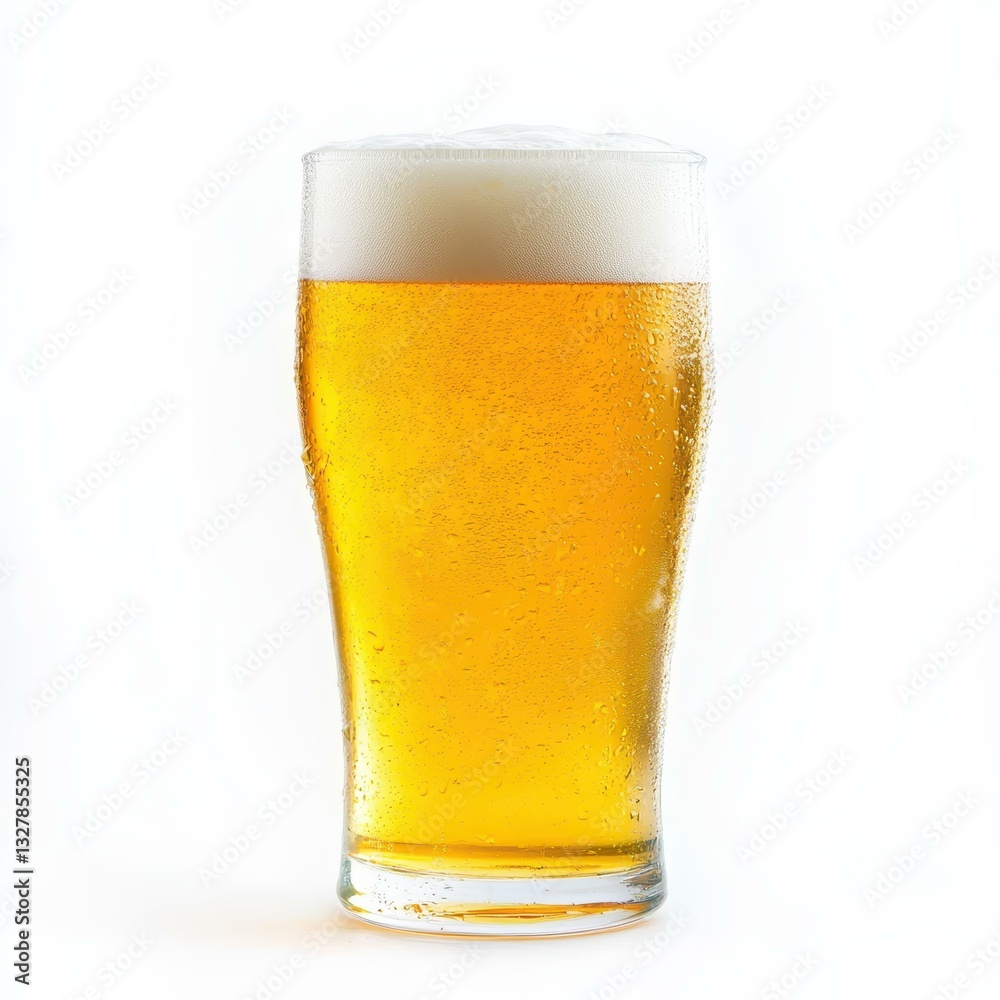 Enjoy a chilled glass of beer topped with frothy foam, perfect for refreshing moments any time of the year. Enjoy a chilled glass of beer topped with frothy foam, perfect for refreshing moments any time of the year.