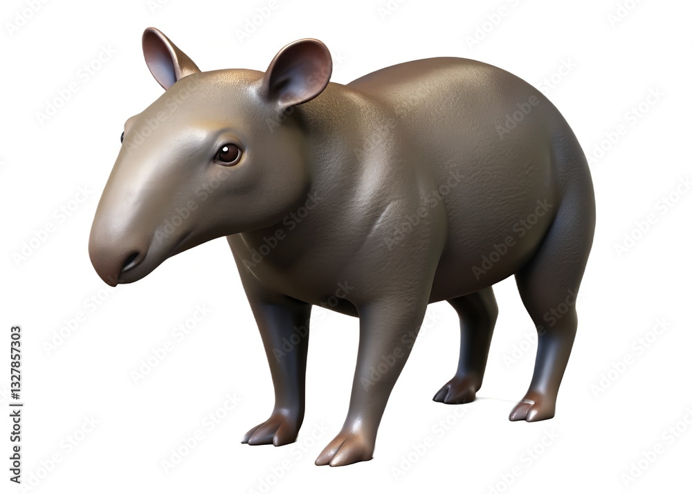 Realistic 3D Render of a Tapir – Exotic Wildlife Digital Art Realistic 3D Render of a Tapir – Exotic Wildlife Digital Art