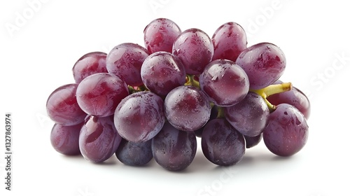 Ripe juicy purple grape cluster isolated