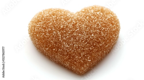 Broun sugar heart shaped scrub isolated on white
